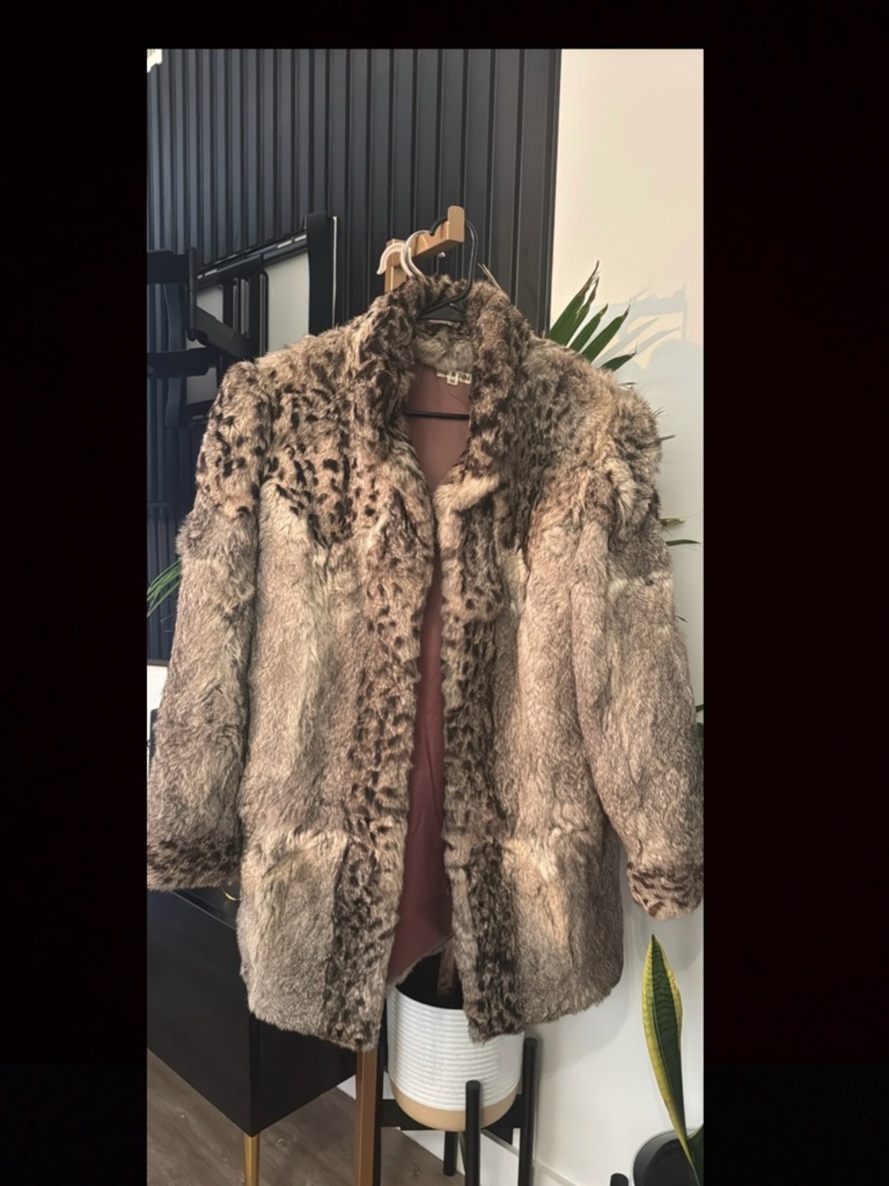 Vintage Rabbit Fur Coat - Taupe Brown